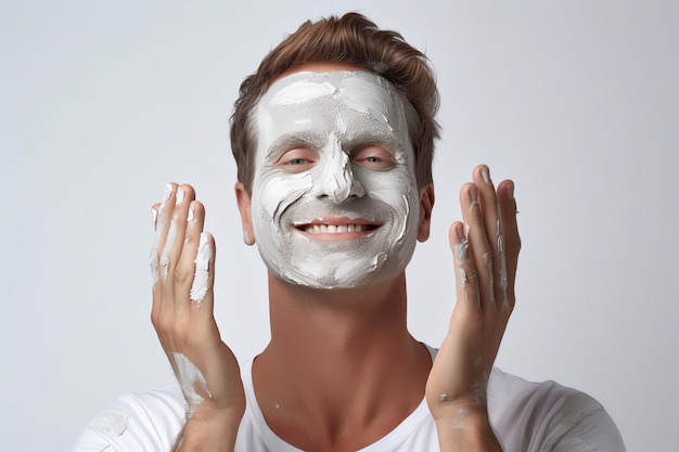 Un homme avec un masque facial sur son visage