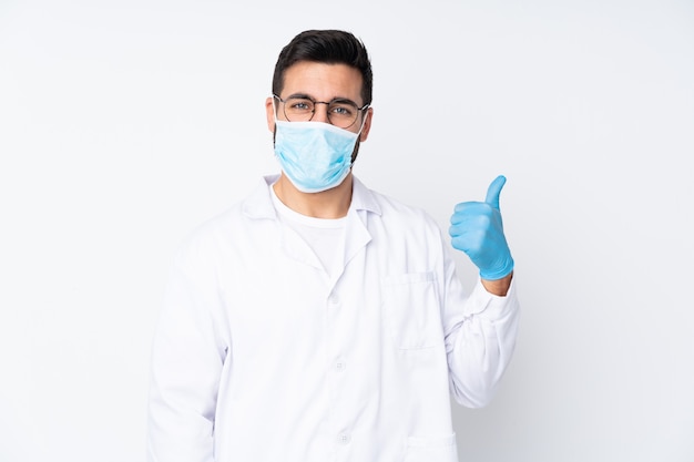 Homme Médecin Sur Fond Blanc Isolé