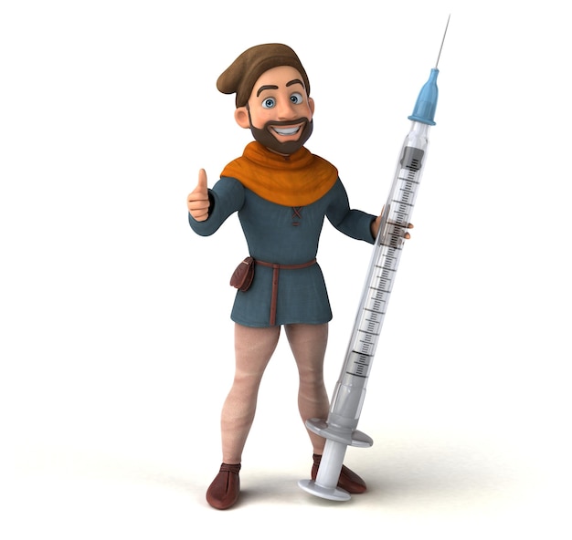 Homme Médiéval De Dessin Animé 3d Amusant