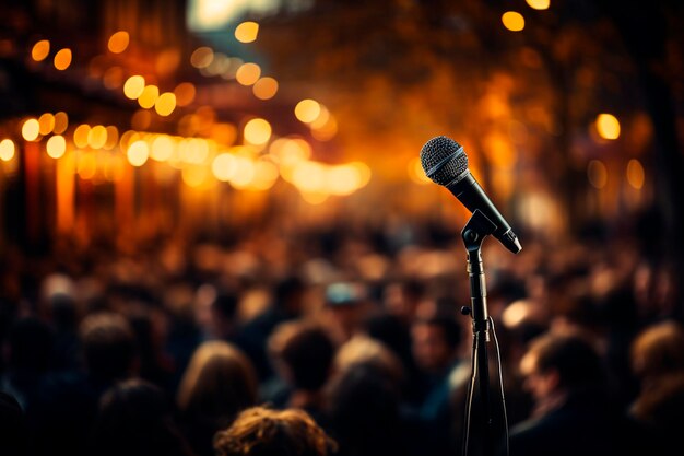 Homme avec un microphone IA générative