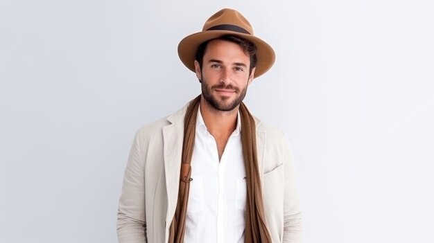 homme de mode homme en chapeau et costume