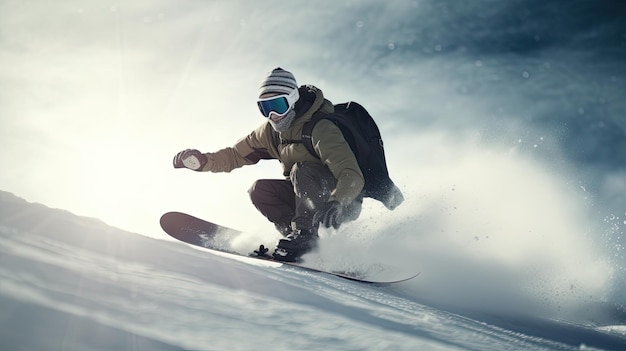 Photo l'homme de la neige en action dans les montagnes