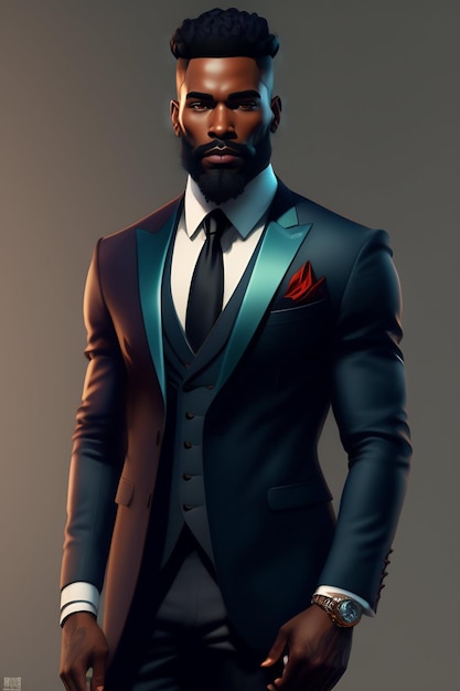 Homme noir africain et modèle avec fond coloré