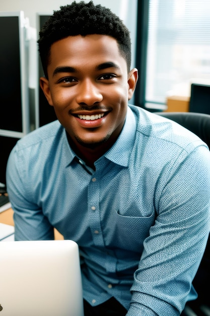 Photo un homme noir professionnel dans un bureau