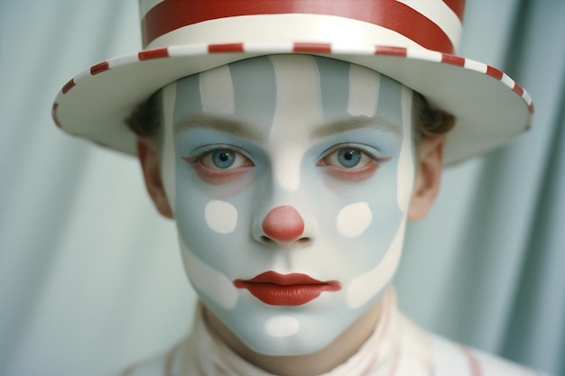 homme, peinture, figure, mime, art, clown