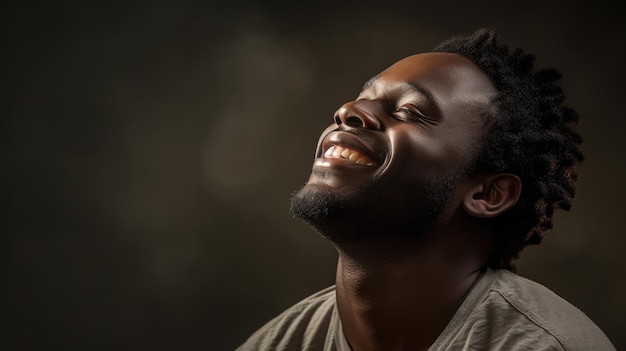 Homme pendant la prière sur fond noir