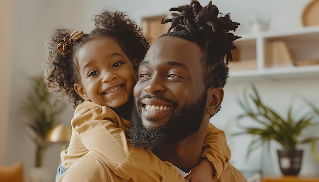 Photo un homme et une petite fille sourient à la caméra.