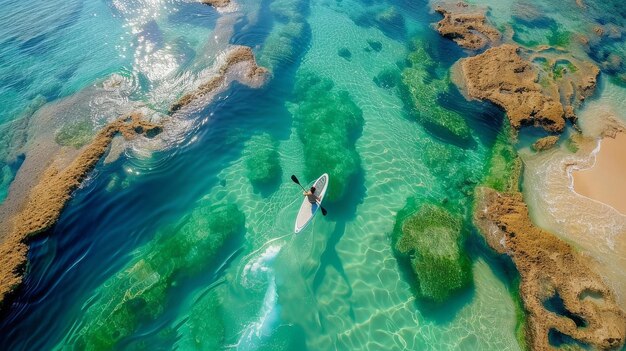 Un homme sur une planche de surf sur l'eau