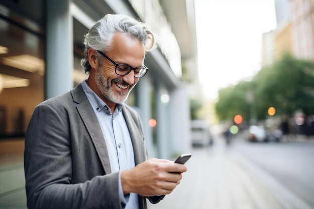 Homme plus âgé avec téléphone à vendre