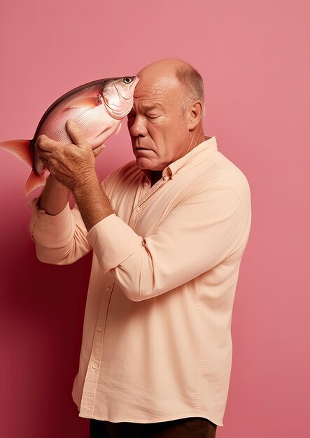 Photo l'homme et le poisson créés avec l'intelligence artificielle