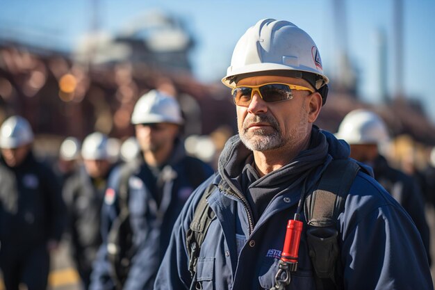 Un homme portant un casque et un équipement de sécurité travaille dans une usine