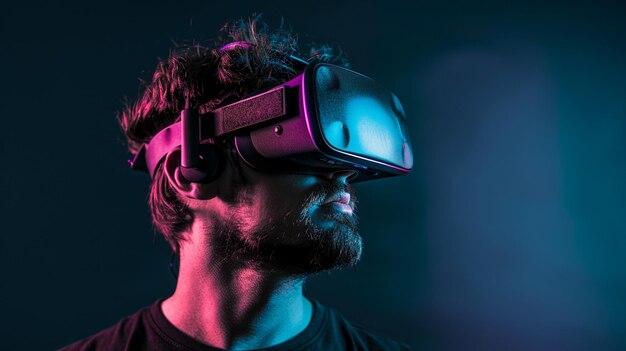 un homme portant un casque de réalité virtuelle