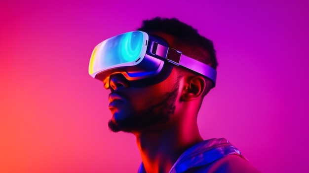 Un homme portant un casque de réalité virtuelle