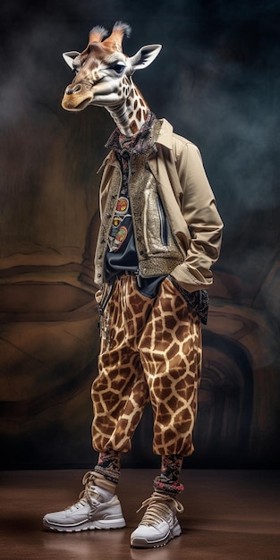 Un homme portant une chemise qui dit girafes dessus