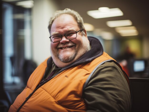 un homme portant un gilet orange