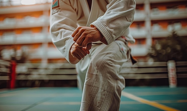 un homme portant un kimono avec le numéro 4 sur sa chemise