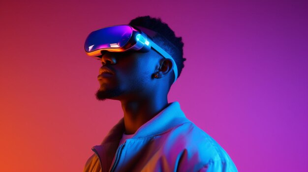 Un homme portant des lunettes de réalité virtuelle