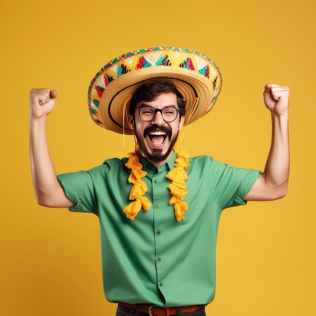 Un homme portant un sombrero et un sombrero avec un chapeau mexicain sur la tête