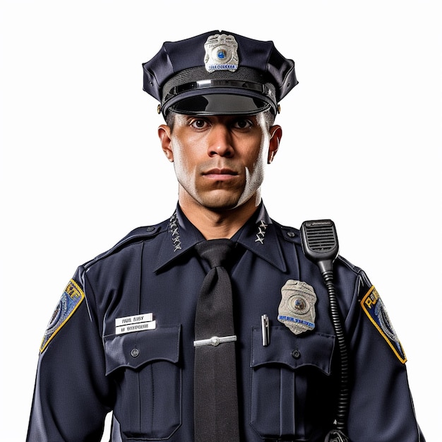Un homme portant un uniforme qui dit police dessus