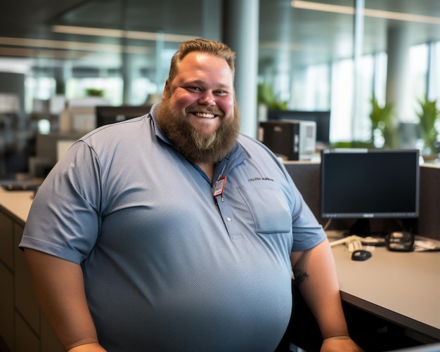 Photo l'homme porte une chemise bleue