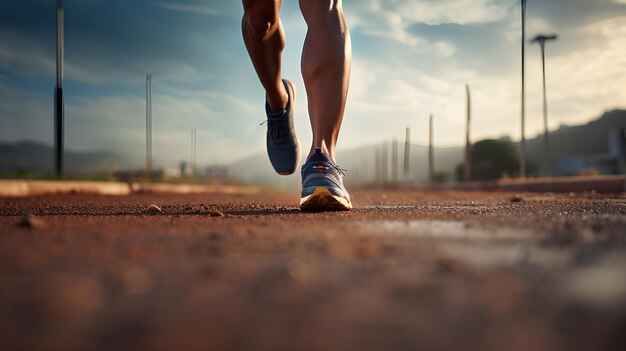 Un homme qui court sur le terrain.