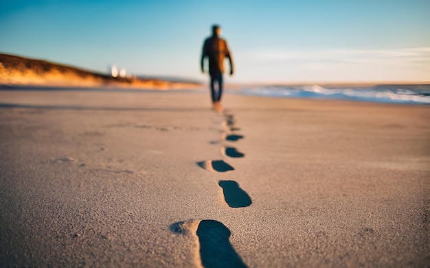 homme qui marche sur la plage