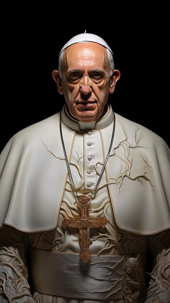 Photo un homme religieux avec une robe blanche et une croix sur la poitrine