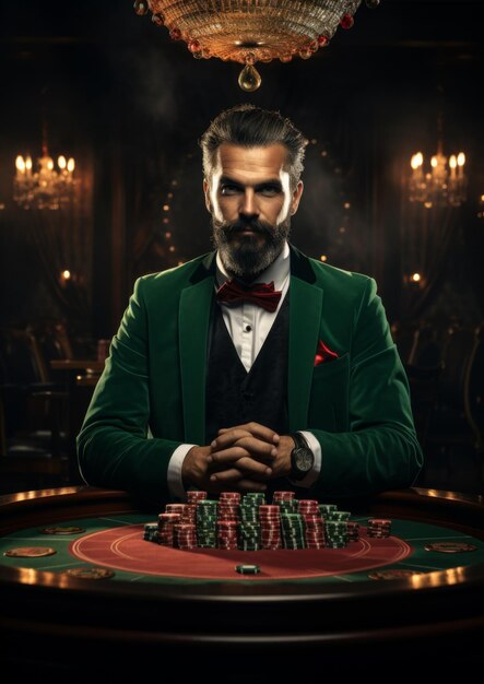 Un homme riche est prêt à démarrer un jeu de casino Gambling Generative AI