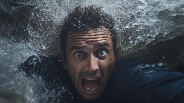 Un homme avec sa bouche ouverte