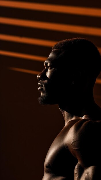 Photo un homme sans chemise debout au soleil