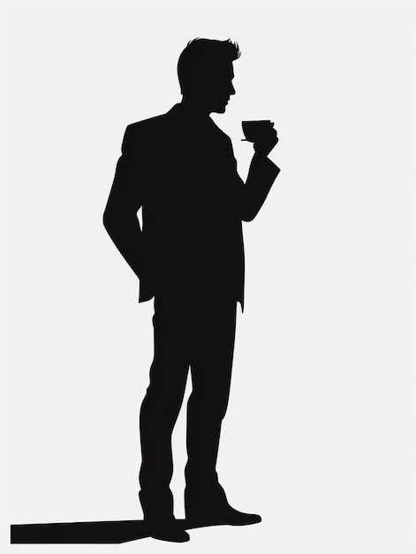 Photo un homme se tient devant un fond blanc avec un homme tenant une tasse