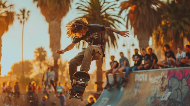 Un homme sur un skateboard sur une rampe