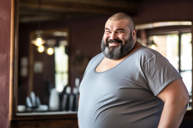 Homme souriant après avoir atteint son objectif de perte de poids
