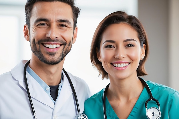 Un homme souriant avec un stéthoscope sur sa poitrine