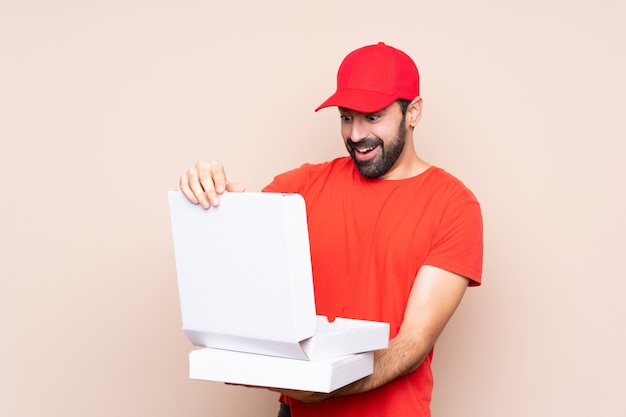 Homme, tenue, pizza