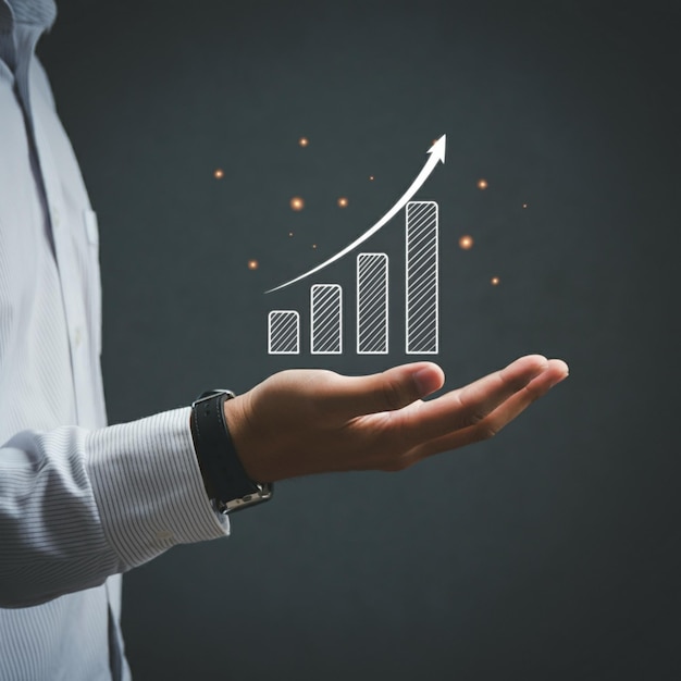un homme tient un graphique qui dit graphique sur lui