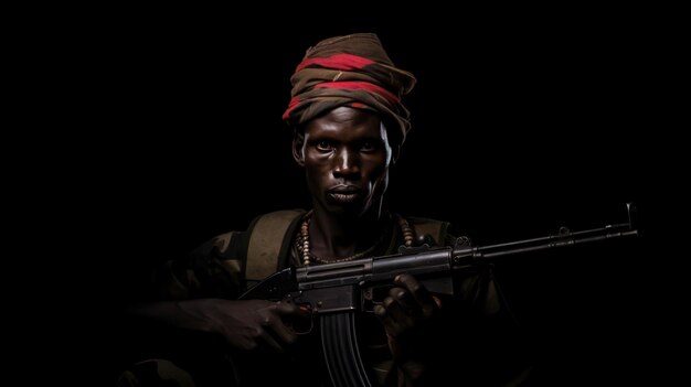 Un homme de la tribu Mundari pose pour une photo