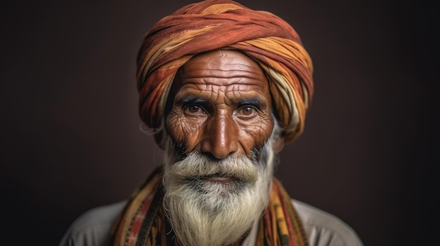 Un homme avec un turban sur la tête