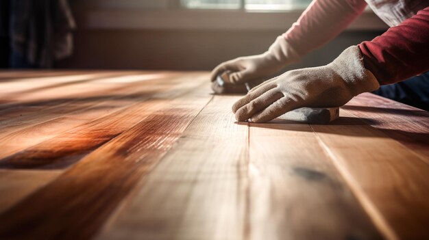 un homme utilisant une planche de bois dans sa main