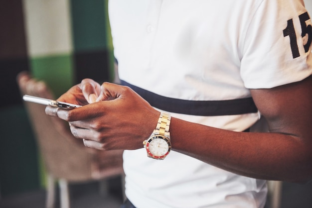 Homme, utilisation, smartphone