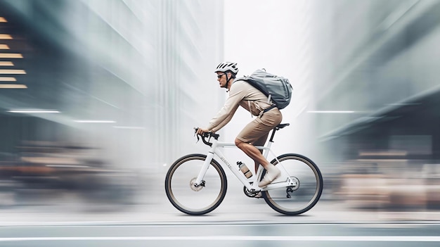 Photo un homme sur un vélo