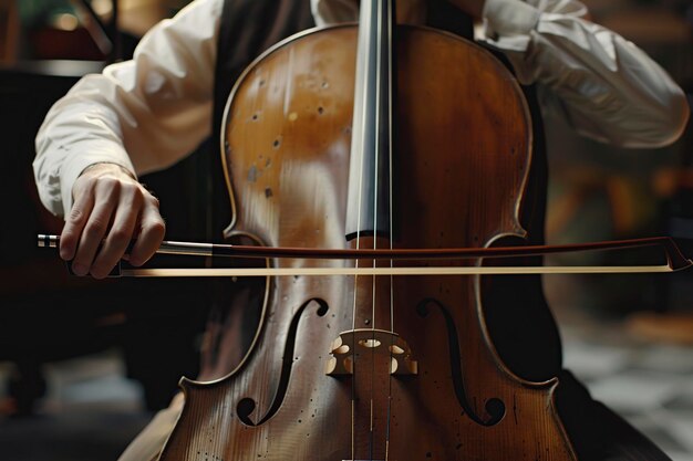 Un homme avec un violoncelle