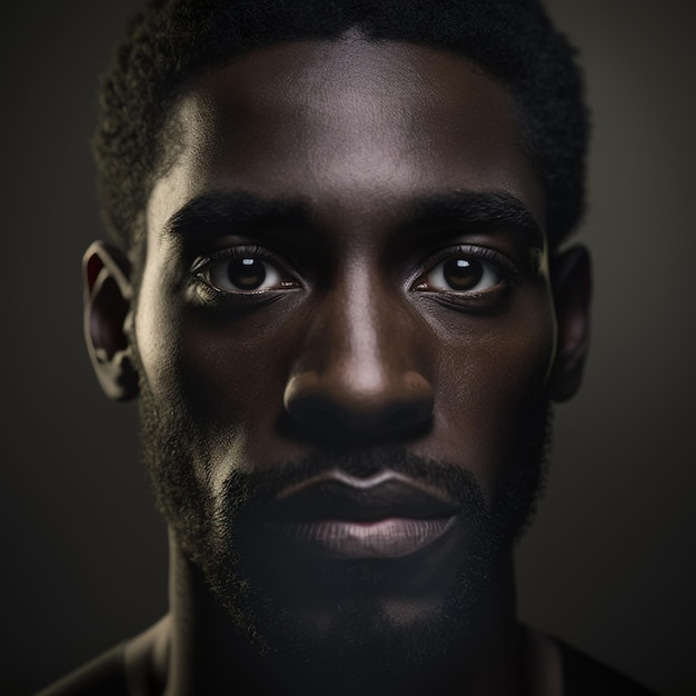 Un homme avec un visage noir et un gros nez. | Photo Premium