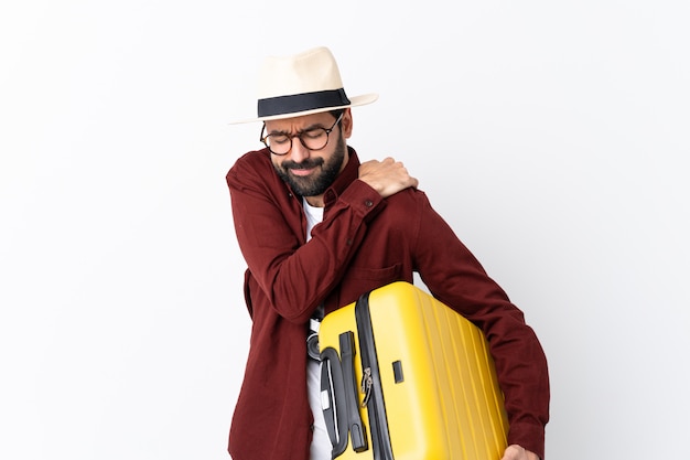 Homme voyageur avec valise