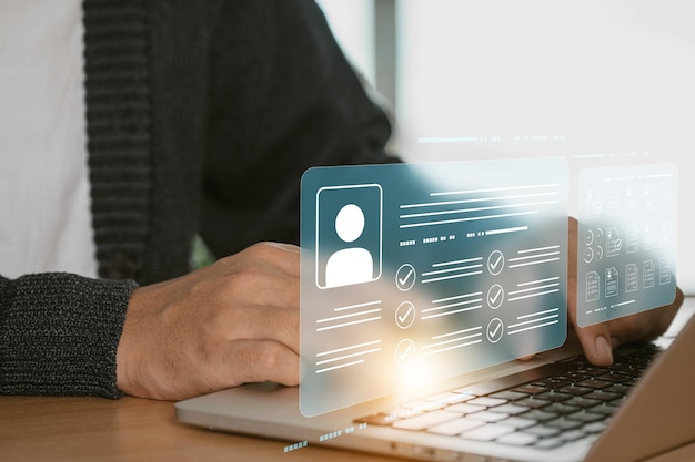 Photo les hommes d'affaires choisissent les meilleurs candidats pour la gestion des ressources humaines et le recrutement pour la formation et l'emploi