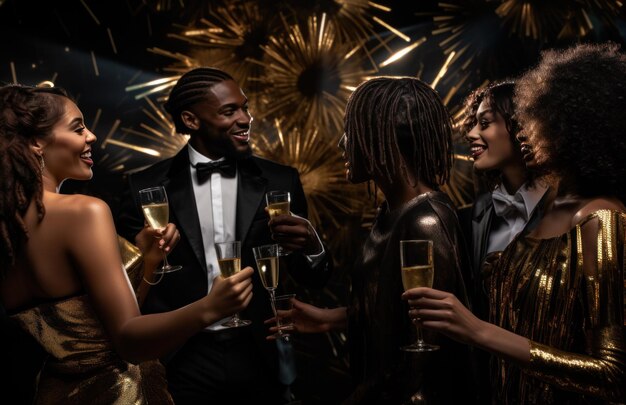 Photo des hommes et des femmes célébrant des fêtes dans un club.