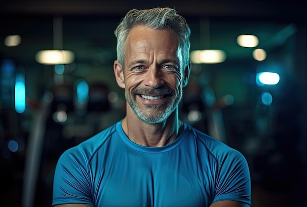 hommes de gym image d'un homme souriant en bonne santé dans le style de peter wileman