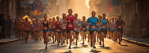 Photo hommes participant à une course sur route ou à un marathon xa