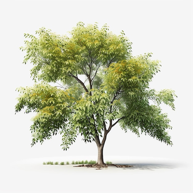 Honey robinier arbre isolé fond blanc AI image générée
