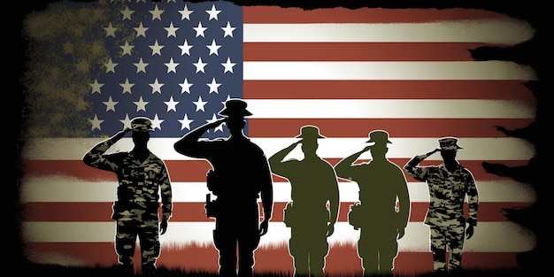 Honorer et se souvenir des forces armées américaines lors d'occasions patriotiques Memorial Day Veterans Day, etc.